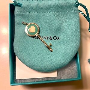 Tiffany & Co. Sterling Silver and Blue Enamel Key Charm, medium